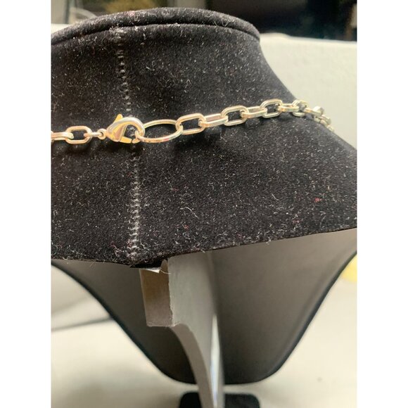 Silver-Tone Beaded Multi-Strand Necklace with Chain & Textured Beads 36" - Picture 5 of 7